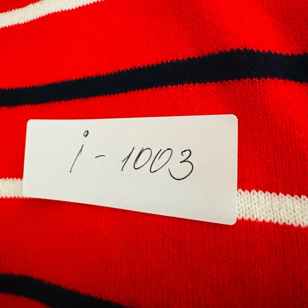 J.crew Mercantile‎ Sweater Large Coral Pink & Navy Stripe Preppy Classic